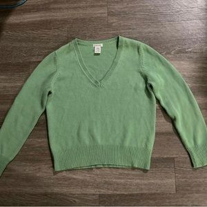 Green V neck sweater